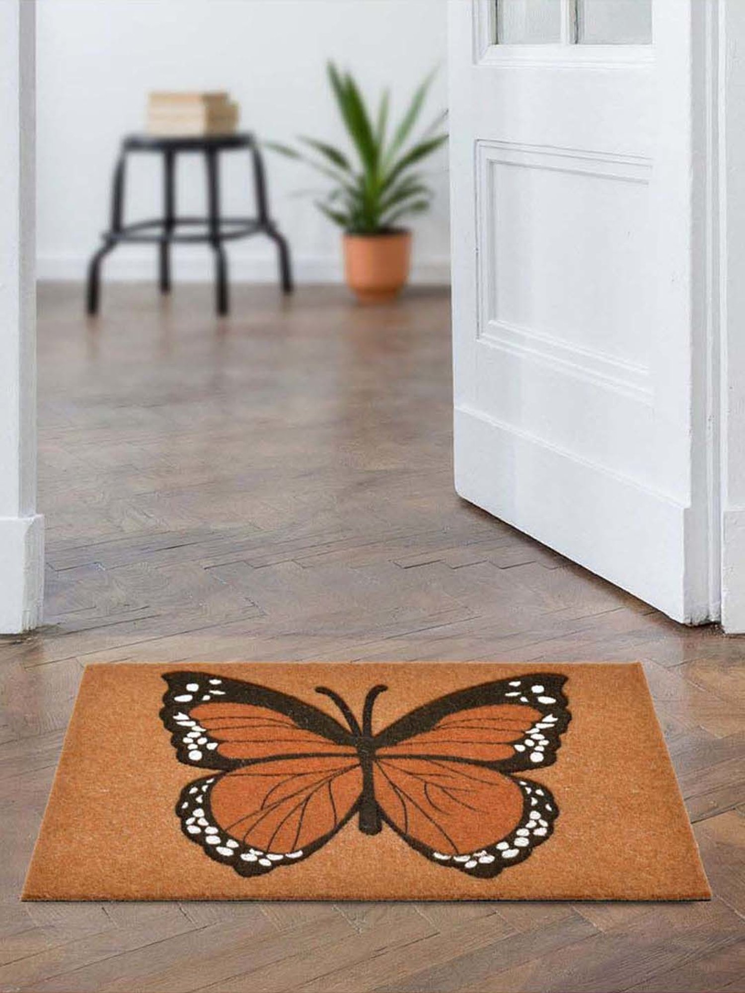 Saral Home Black Jute 1791 GSM Door Mat - Set of 1