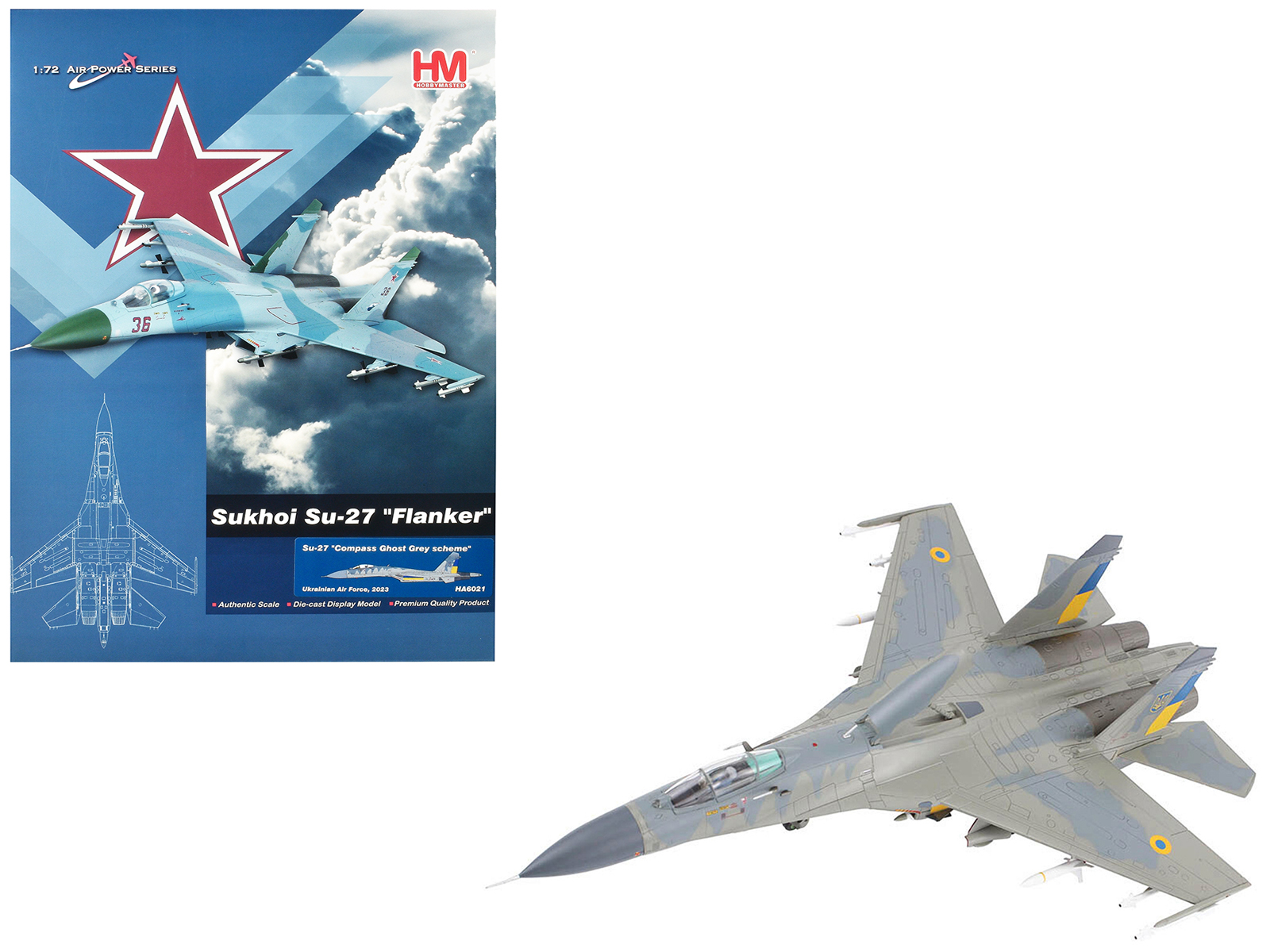 Sukhoi Su-24M Fencer-D Bomber Aircraft "Ukraine War" (2023) Ukrainian Air Force 1/72 Diecast Model by JC Wings