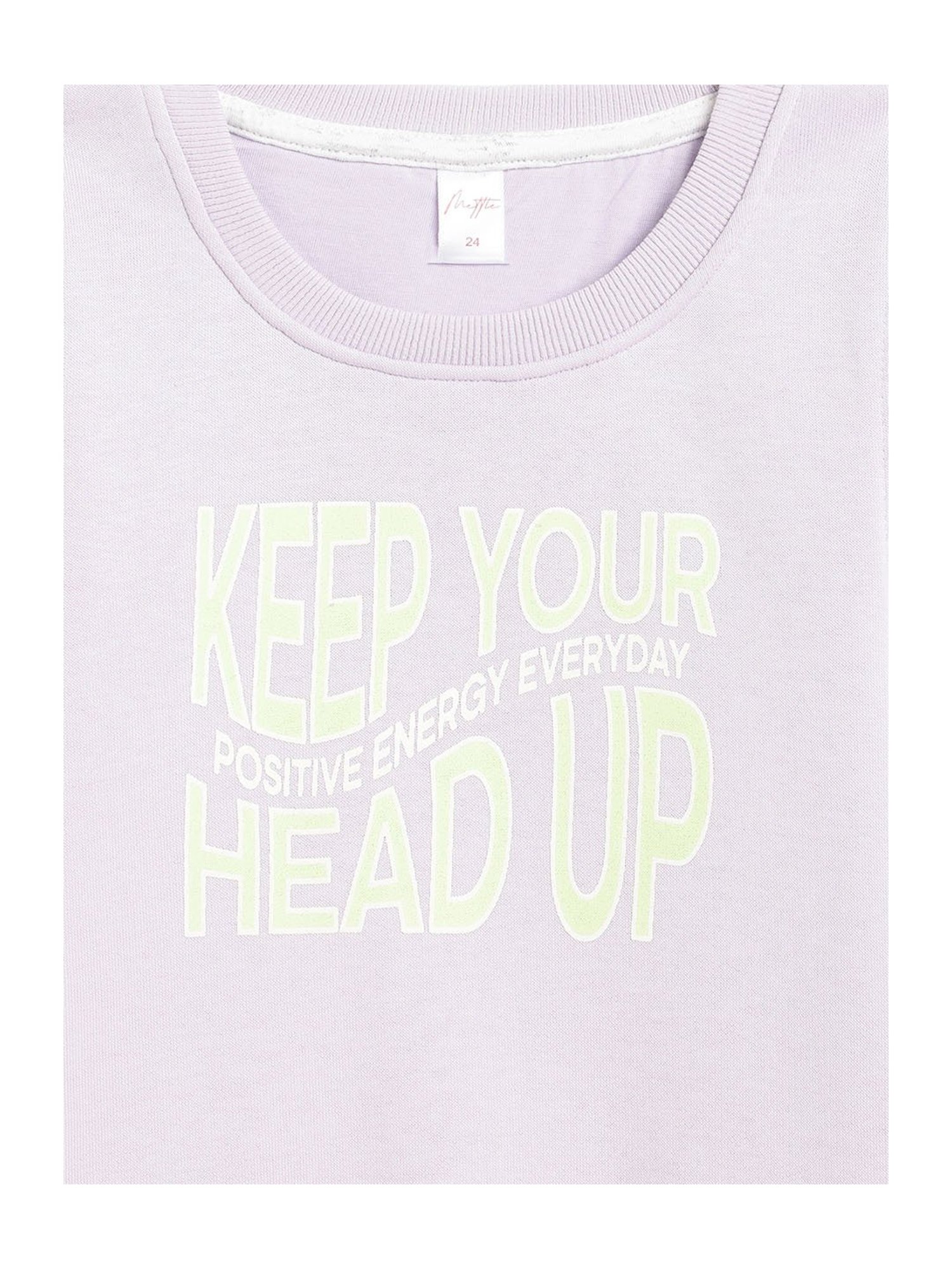 METTLE Kids Lavender Printed Full Sleeves Sweatshirt