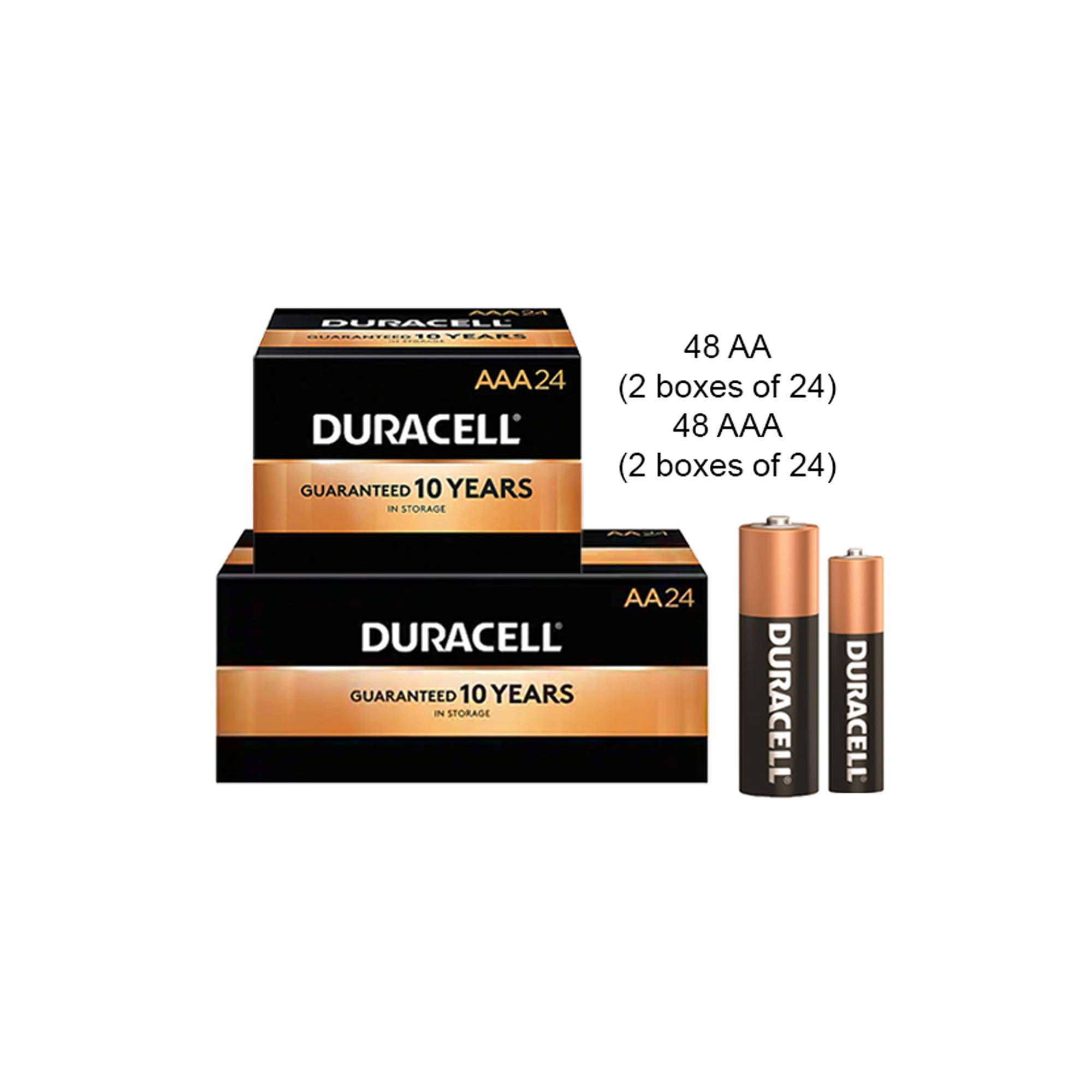 48 AA + 48 AAA Duracell Coppertop Alkaline Battery Combo