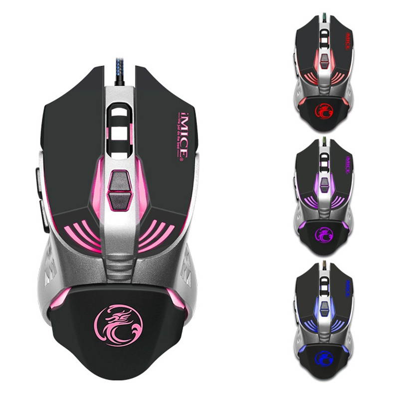 IMICE Professional Game Wired Mouse 3200DPI Optical Macro Programmable 7 Buttons Gaming Mouse Gamer LED Backlight Breath Computer Mice