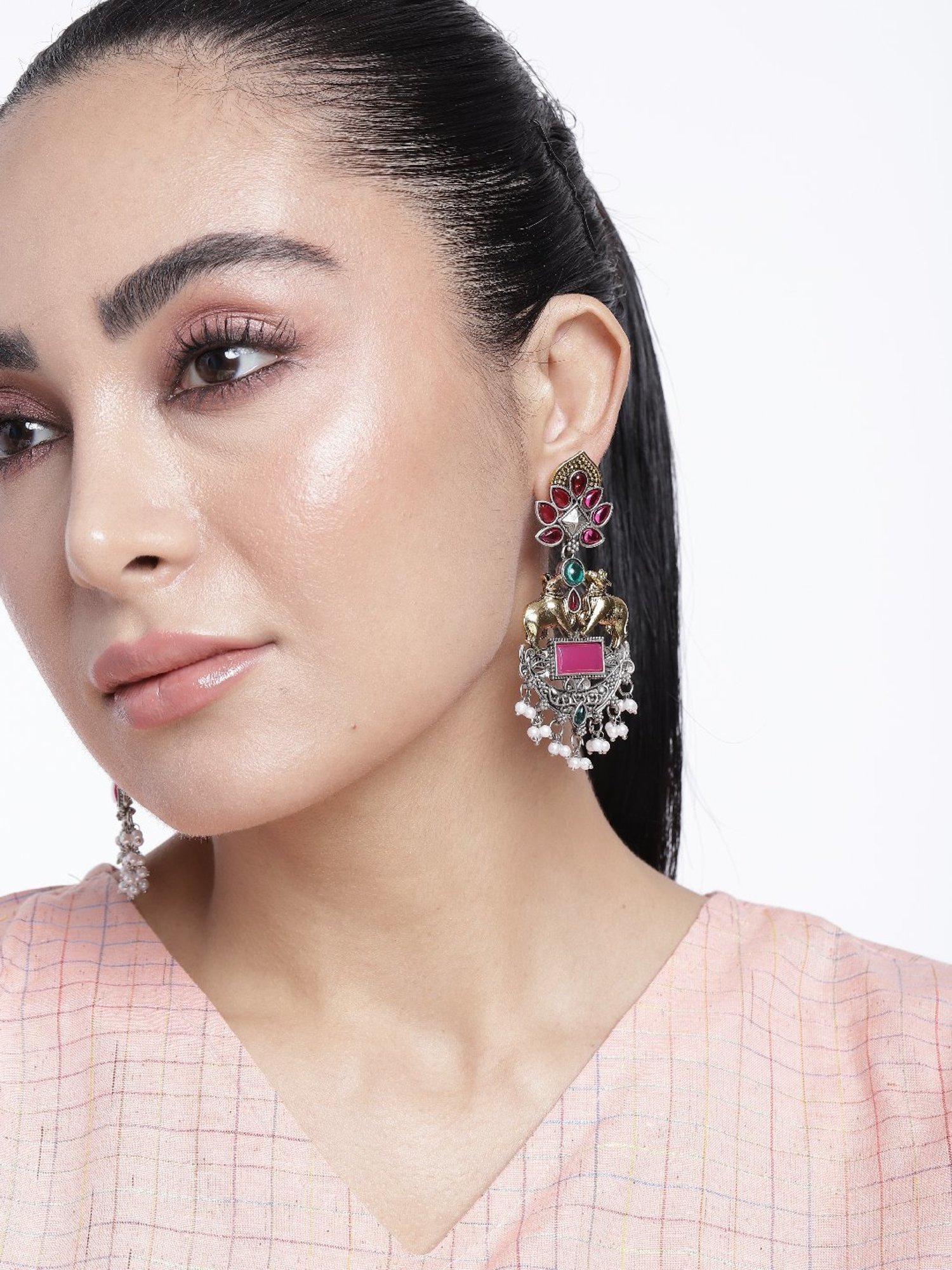 Abdesigns High-Quality Ornamental Dual Tone Earrings