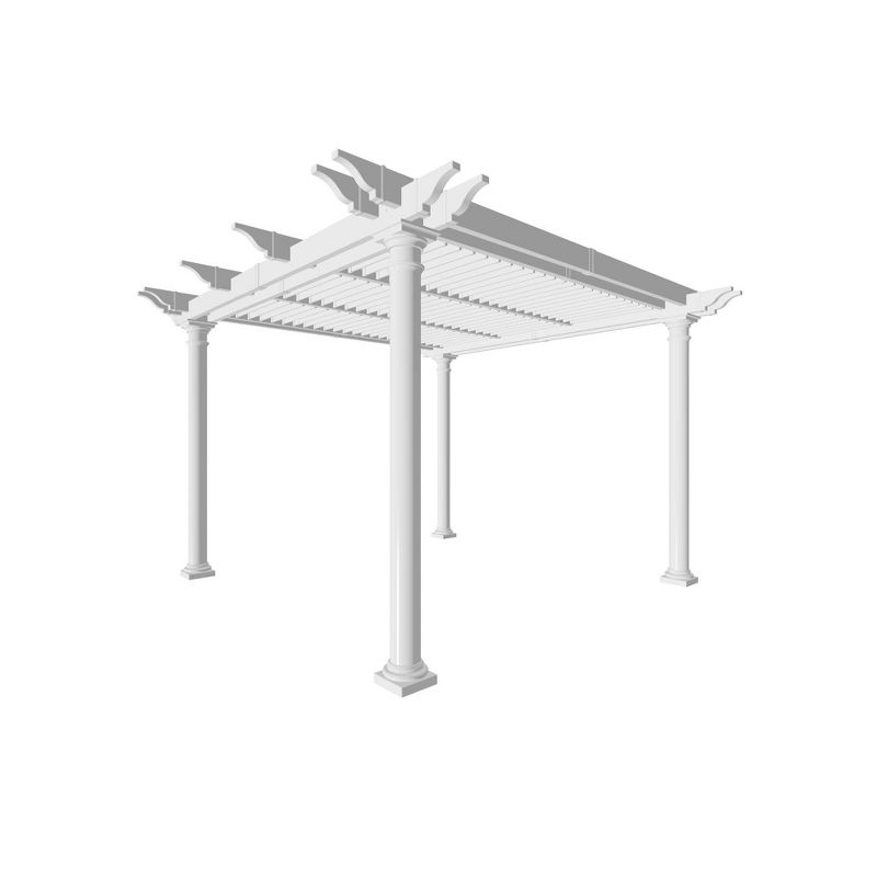 8' Preston Round-Post Louvered Pergola - Vita