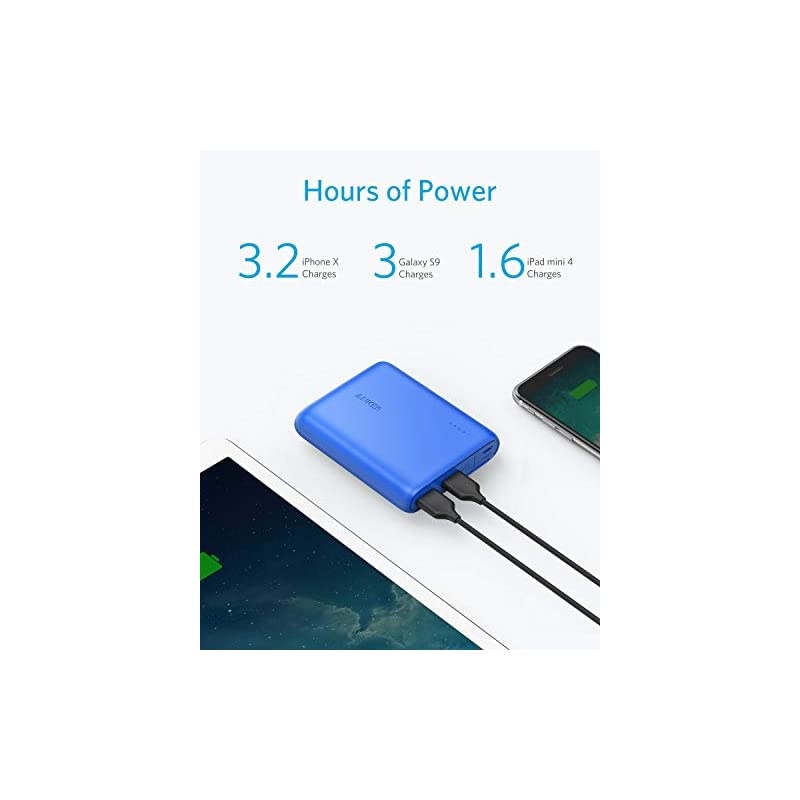 PowerCore 13000 Compact 13000mAh 2Port UltraPortable Phone Charger Power Bank with PowerIQ and VoltageBoost Technology for iPhone iPad Samsung Galaxy Blue