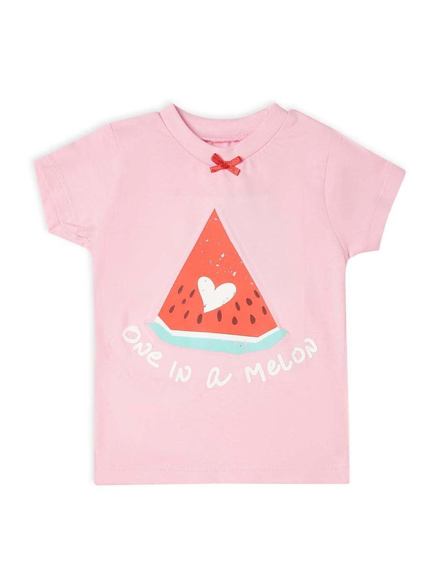 MiArcus Kids Pink & Red Cotton Printed T-Shirt