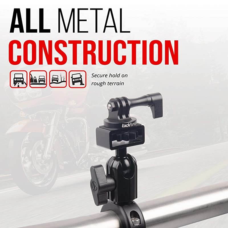 Motorcycle Action Camera Mount Enduro Series Bar Mount and Trail Cam Compatible with GoPro and Other Action Cameras All Metal Built to Outlast You