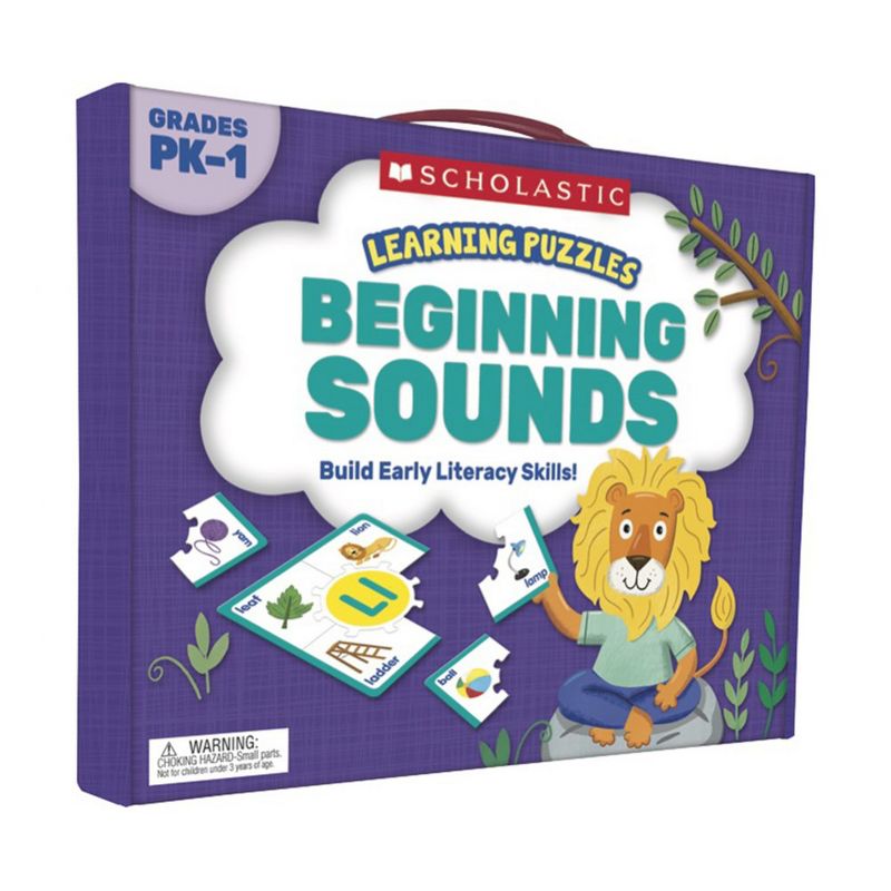 Scholastic Beginning To Read Puzzle Set - Vowels, Rhyming, Classifying and Sounds - Set of 4