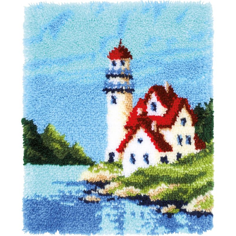 Vervaco Latch Hook Rug Kit 17.2"X21.6"-Lighthouse