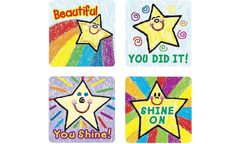 CARSON-DELLOSA Stars Motivational Stickers, Kid Drawn, All Grades 640