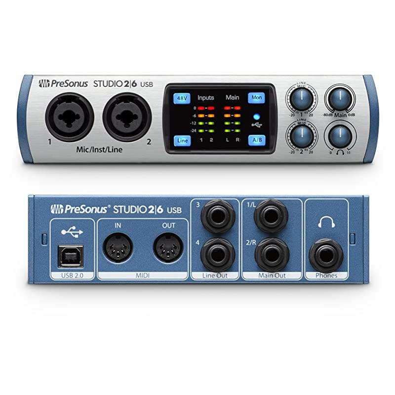 Audio Interface, 2 Mic Pres - 4 Line Outs (Studio 26)