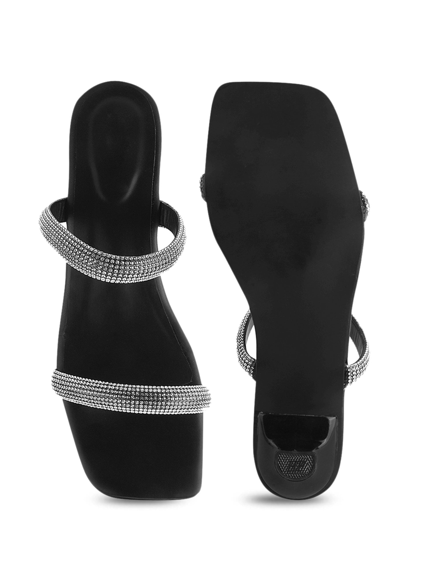 The White Pole Women's Black Casual Stilettos