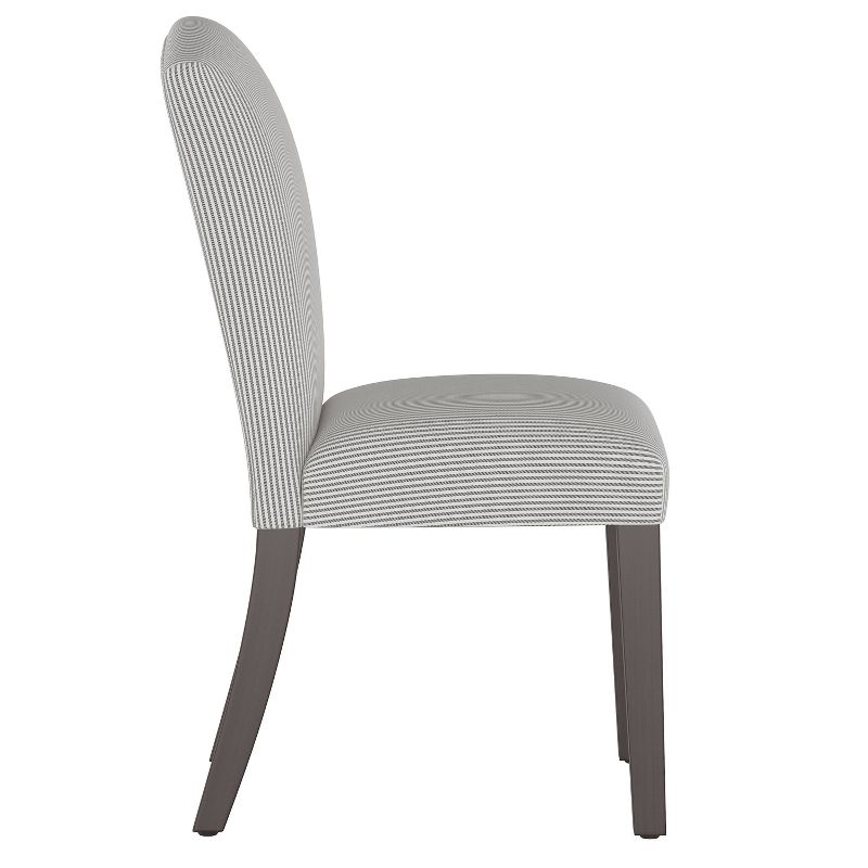 Camel Back Dining Chair Oxford Stripe Charcoal - Skyline Furniture