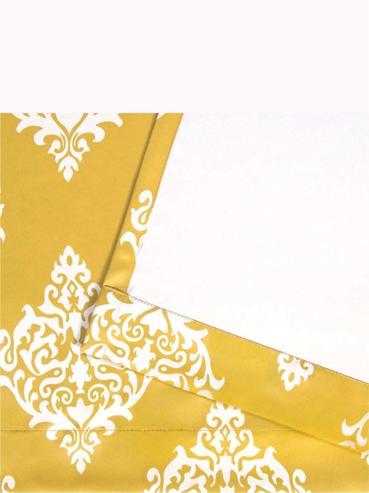 Urban Space Mustard & White Cotton 7 Ft. Door Curtain With Rings - Set of 2