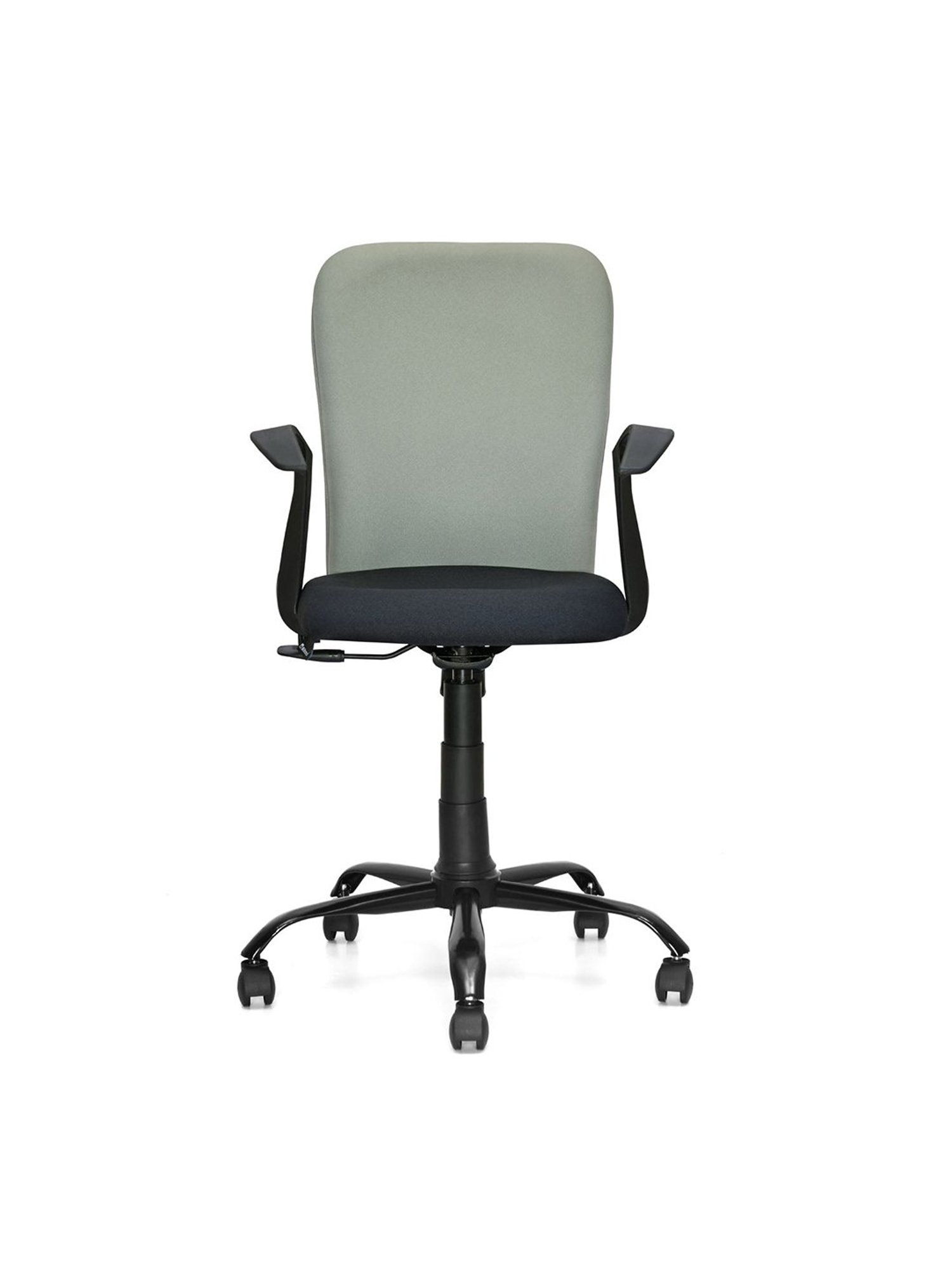Nilkamal Lusaka Grey & Black Fabric Ergonomic Mid Back Office Chair with Height Adjustable