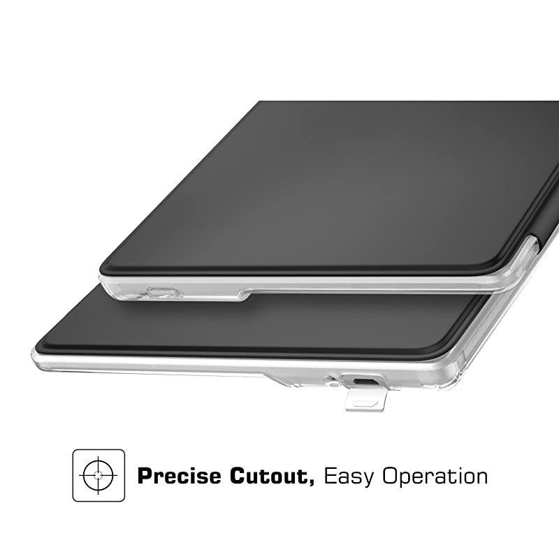 Case Fits All-New Kindle Oasis (9th and 10th Generation ONLY, 2017 and 2019 Release), Slim Lightweight Cover with Translucent Frosted Back Protector - Black