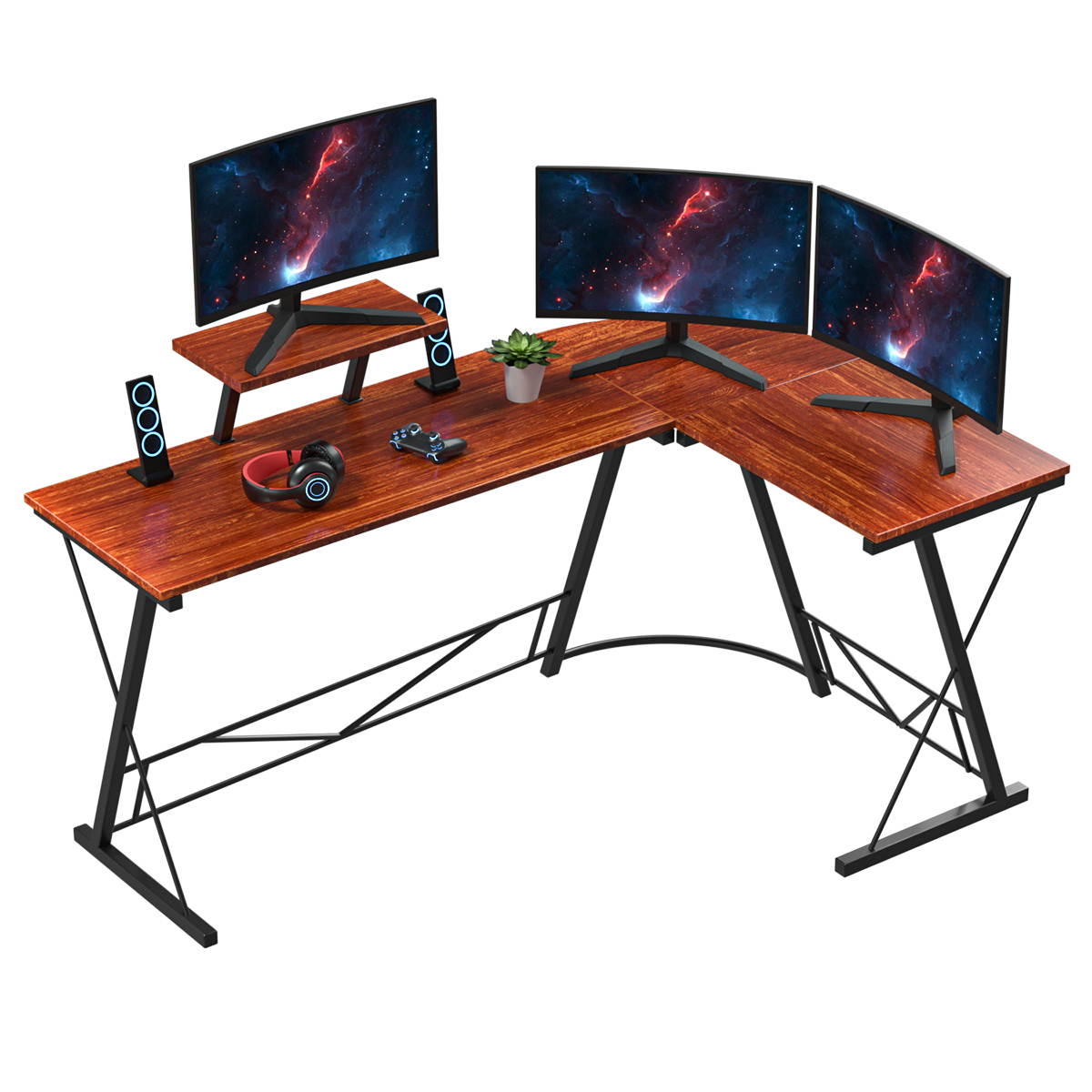 73" L-Shaped Home Office Desk Corner Computer Workstation Desk Gaming Laptop Table