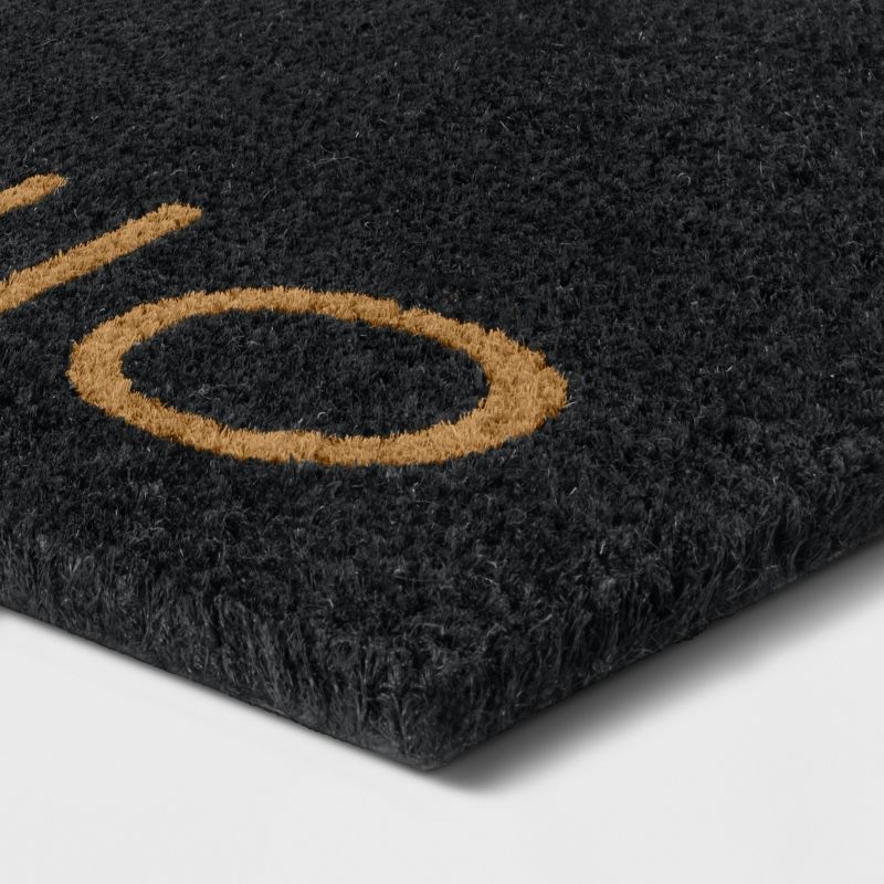 1'6"x2'6" Small Hello Door Mat Black - Threshold™