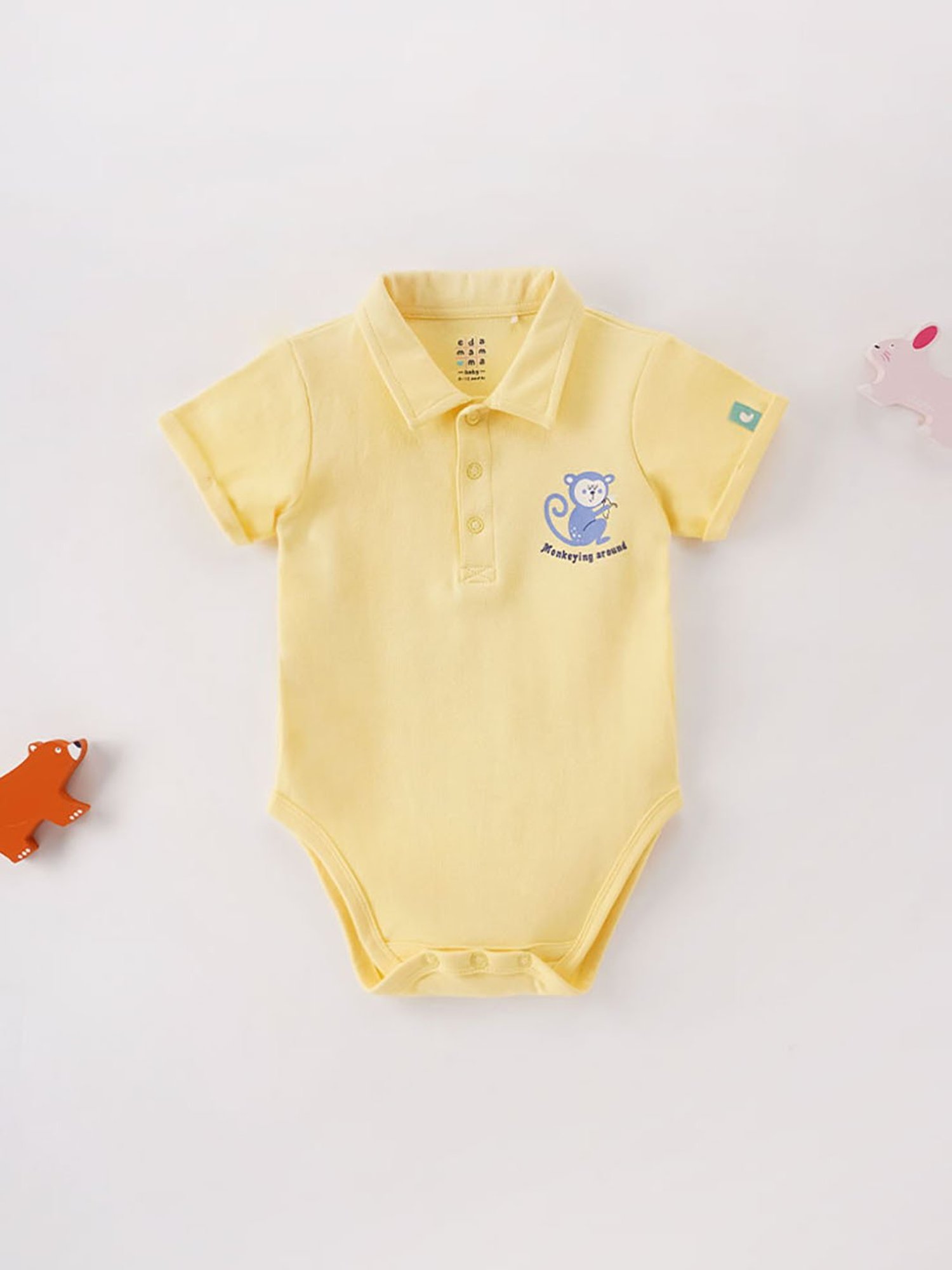 Ed-a-Mamma Baby Yellow Solid Bodysuit