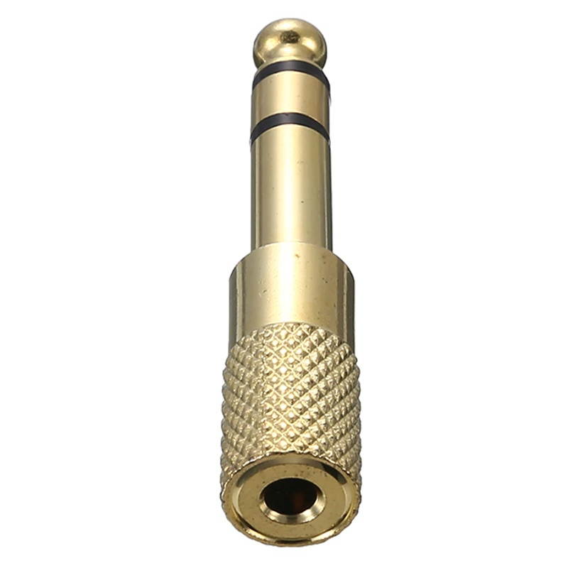 Mayitr 1pc Gold 6.35mm Male To 3.5mm Female Audio Adapter Professional 1/4" Male to 1/8" Female Audio Stereo Headphone Adapters
