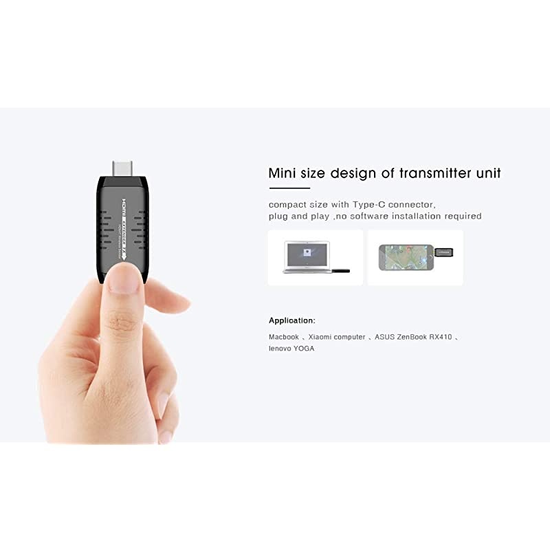 Wireless USB Type-C to HDMI Extender Kit, Transmitter & Receiver for HD 1080p, Up to 100ft/30M, Streaming Video from YouTube TV, Netflix, Hulu TV to TV (WJEXT30-2)
