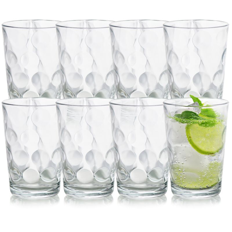 Pasabahce Space 8 Piece 7oz. Glass Juice Tumbler Cup Set