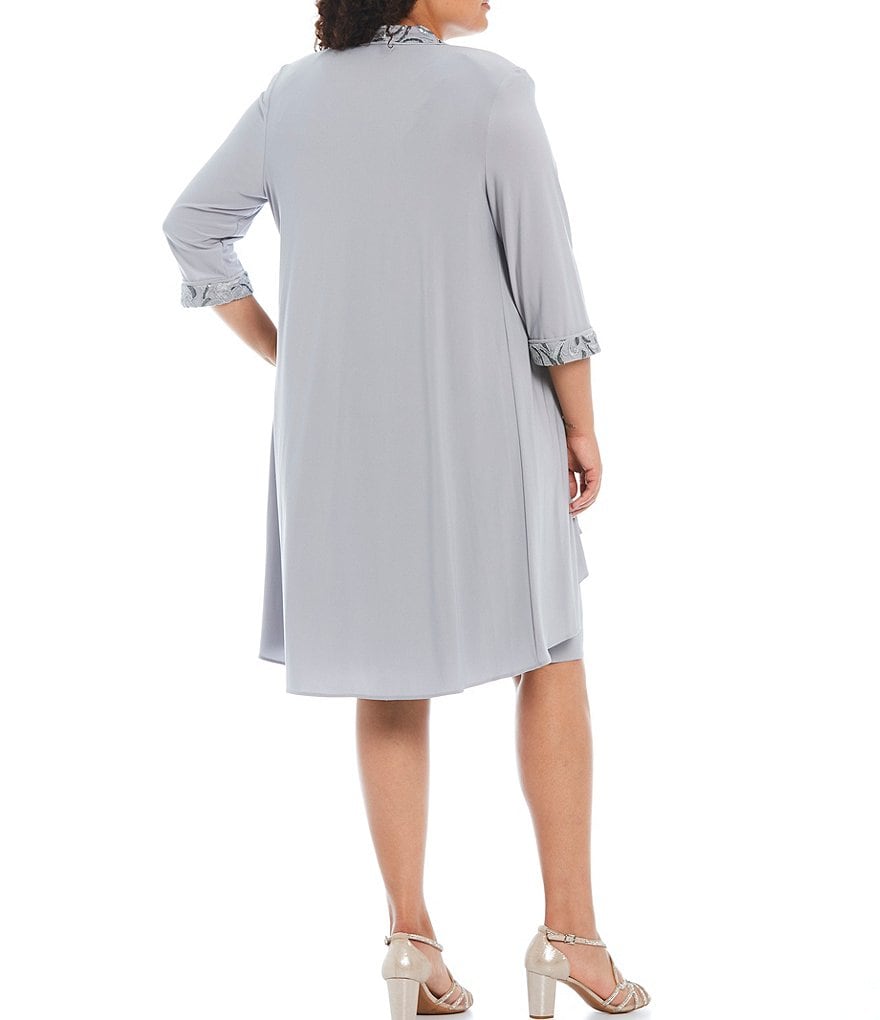 Le Bos Plus Size Embroidered 2-Piece Jacket Dress