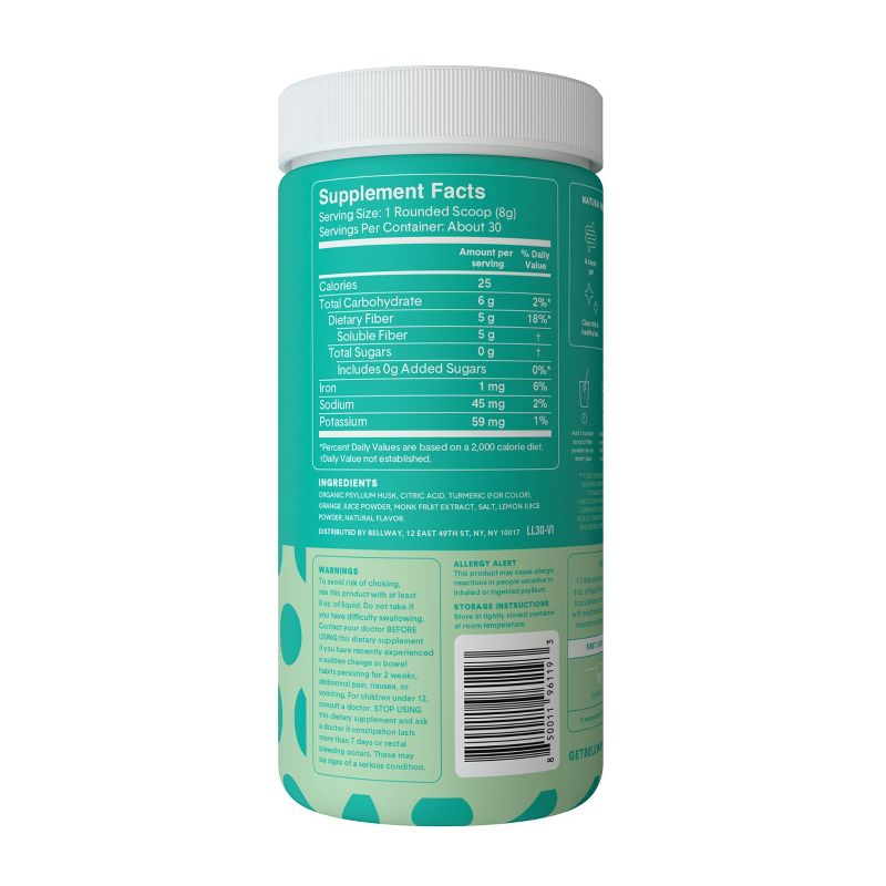 Bellway Lemon Lime Fiber Supplement - 30ct
