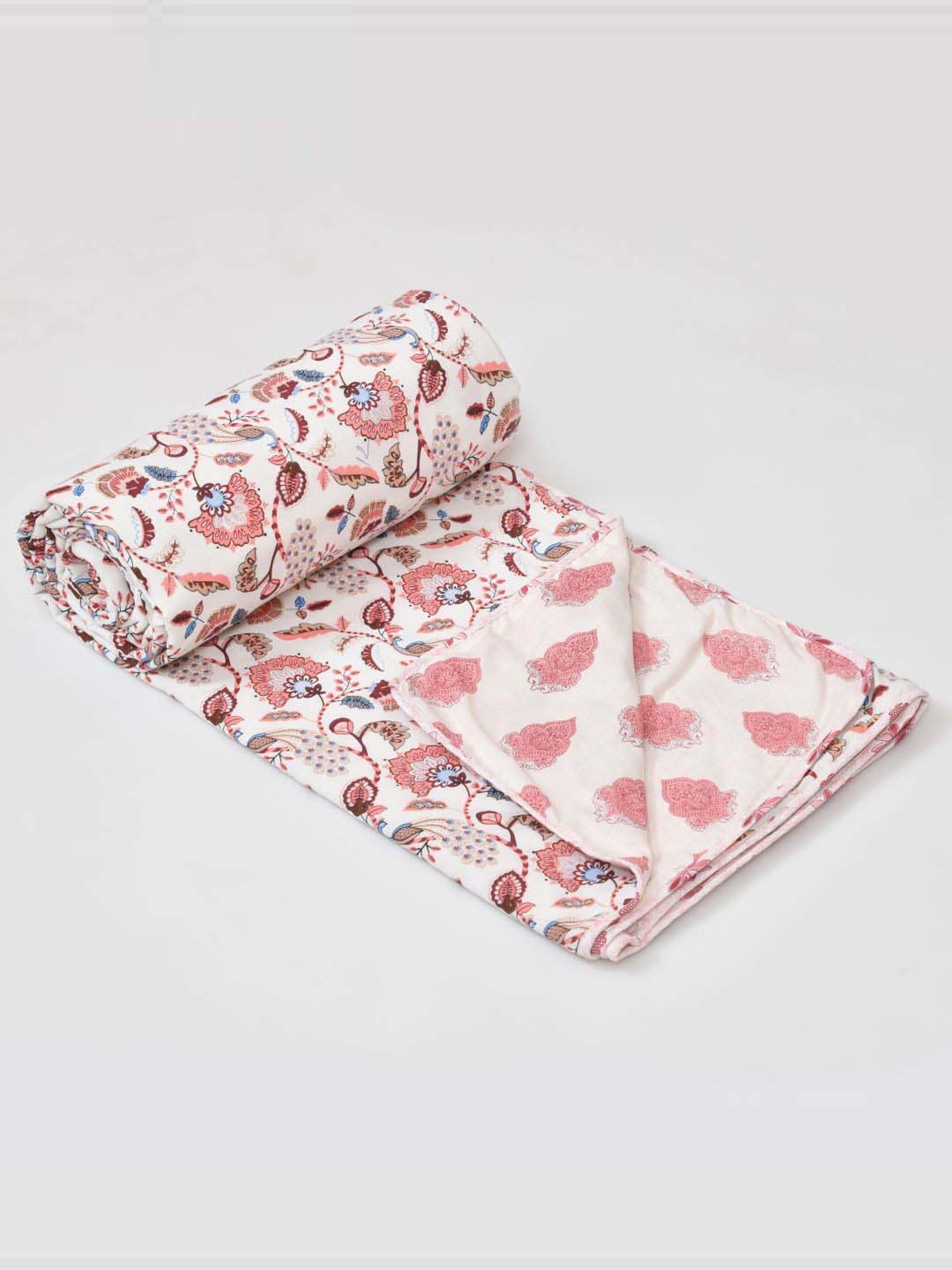 JaipurFabric Light Pink Cotton 150 GSM Reversible Ac Dohar