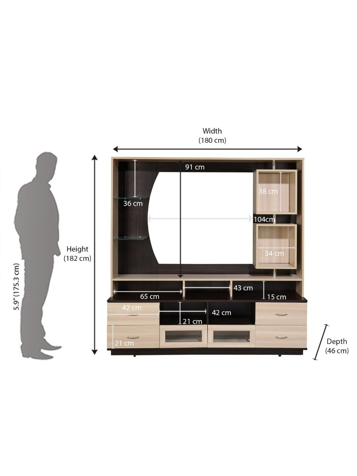 Nilkamal Cora White Engineered Wood TV Entertainment Unit with 2 Shelves