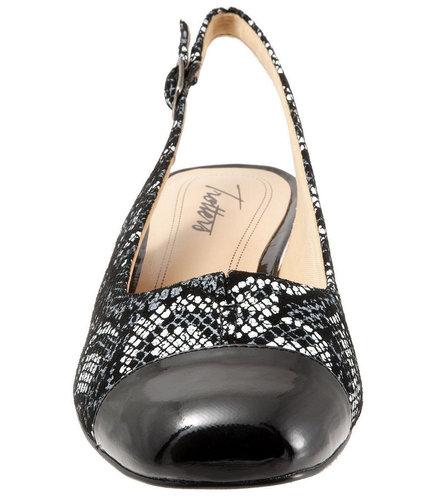 Trotters Dea Python-Printed Leather Sling Pumps