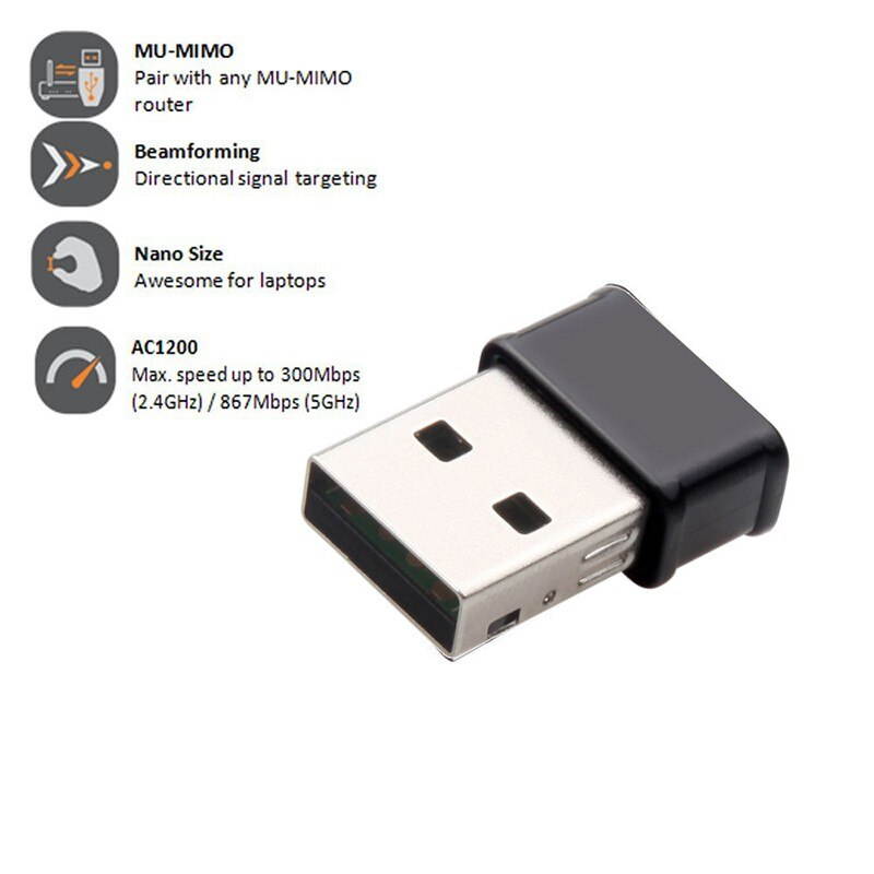 1 pcs 2.4G & 5G Dual Bands Network Card Mini Wifi USB Adapter Receiver 1200 Mbps For Window Mac os Linux with CD Network Card