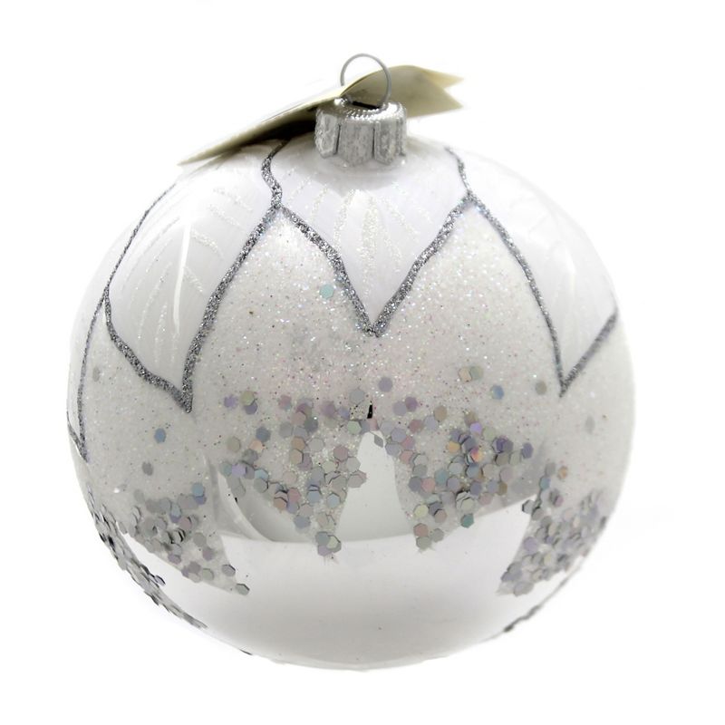 Christina's World 4.5" Poinsettia On Ice Ornament Christmas Flower  -  Tree Ornaments