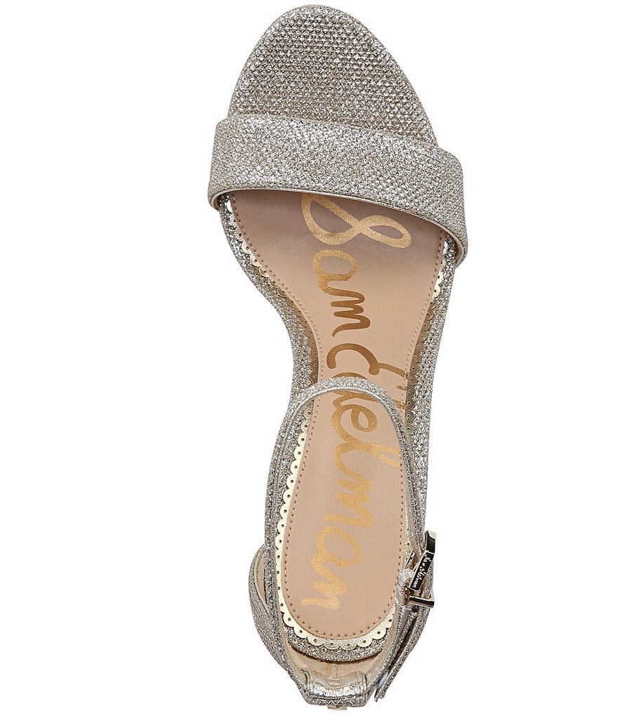 Sam Edelman Yaro Glam Mesh Ankle Strap Block Heel Dress Sandals