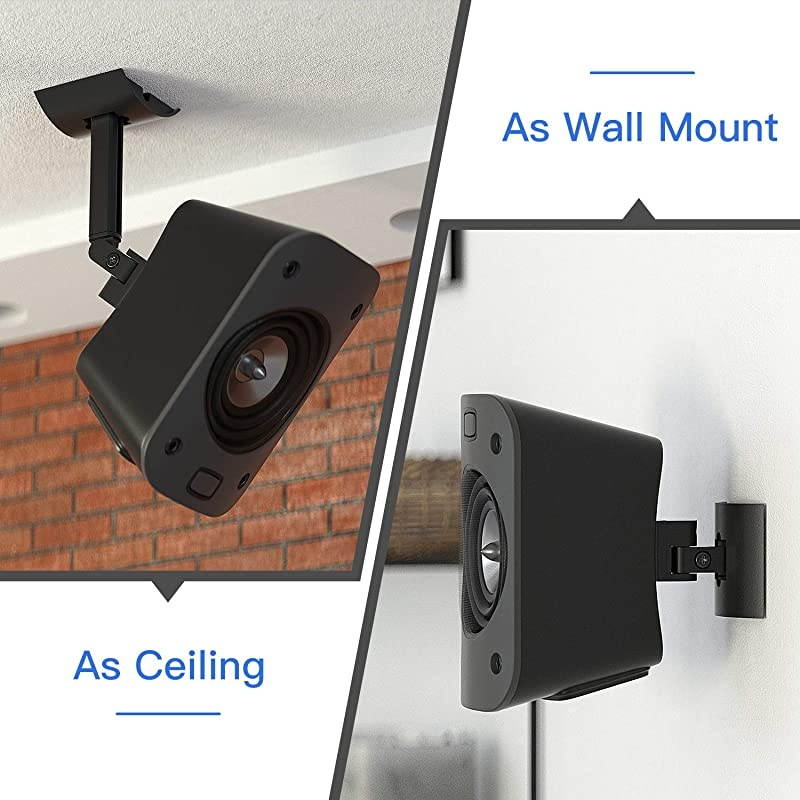 Pack Wall Or Ceiling Mount for Logitech Z906 5Surround Sound Speaker System Tilt and Swivel Adjustable Mounting Bracket for Logitech Z906 Satellite Speakers Wall Mounts