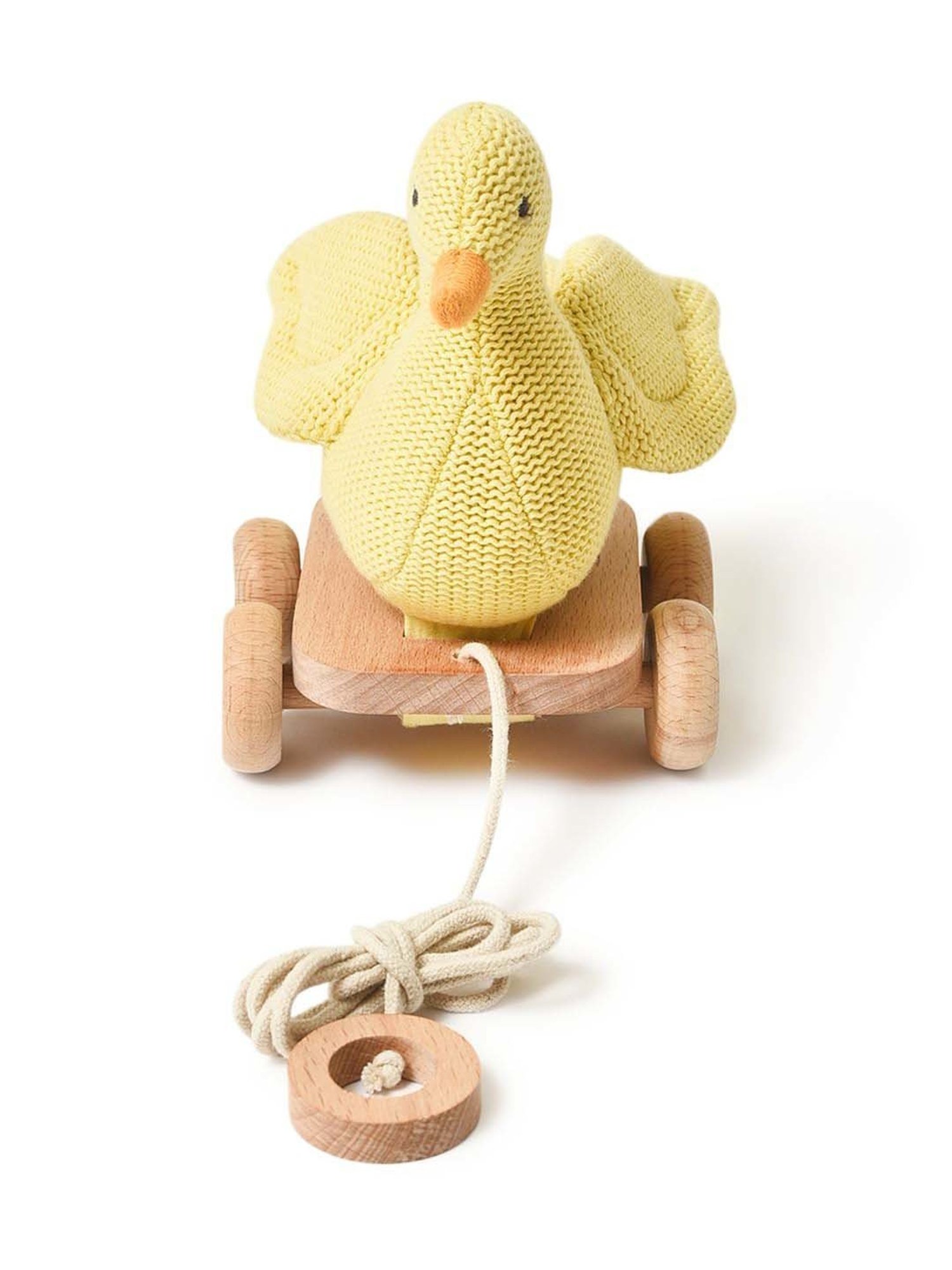 MiArcus Kids Yellow & Brown Duck Push And Pull Soft Toy