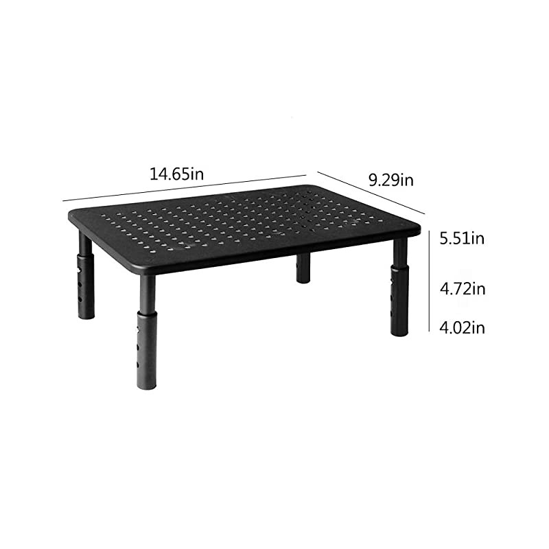 Metal Desk Dual Monitor Stand Riser, 3 Height Adjustable, 2 Packs