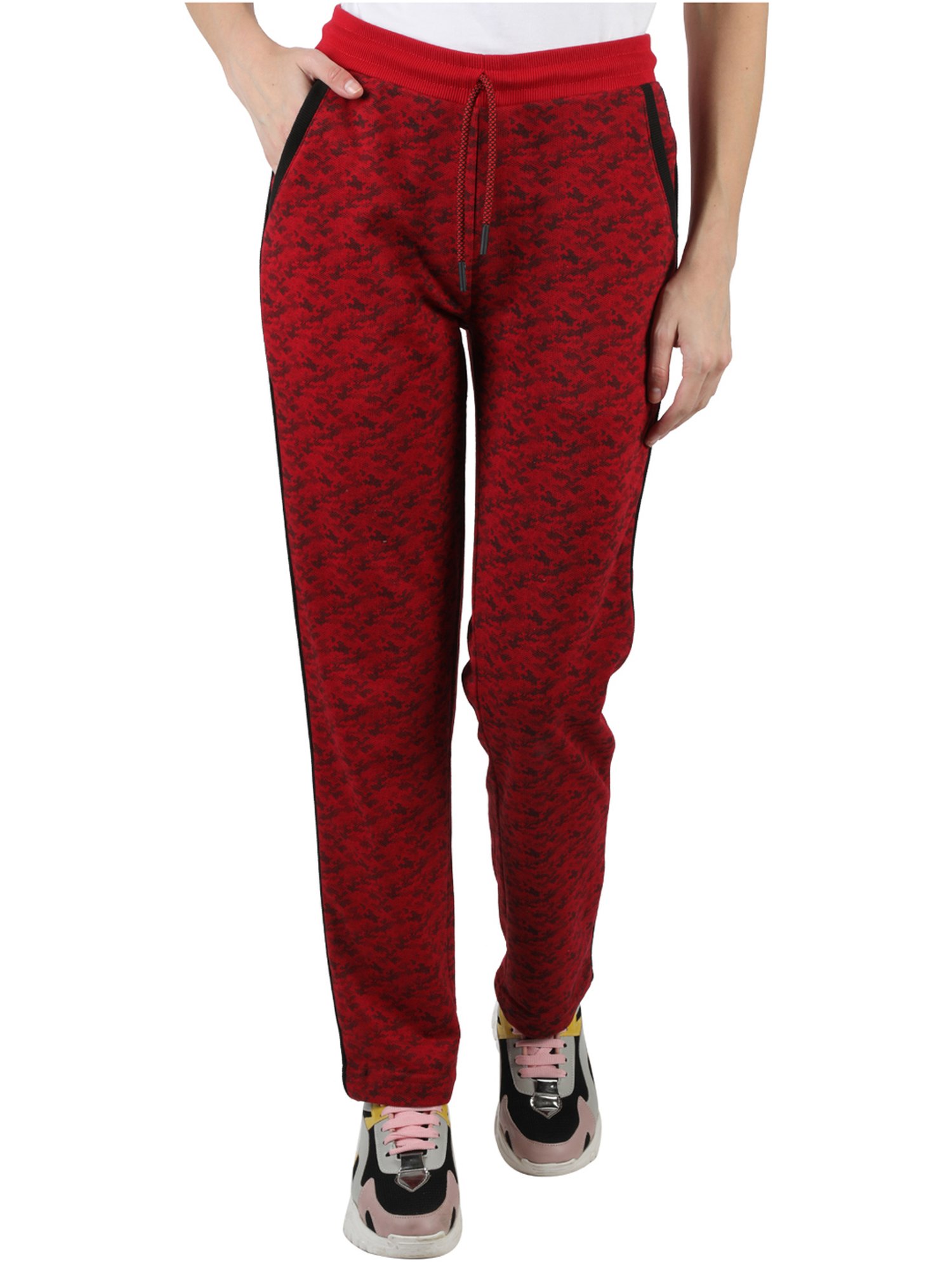Monte Carlo Red Printed Trackpants