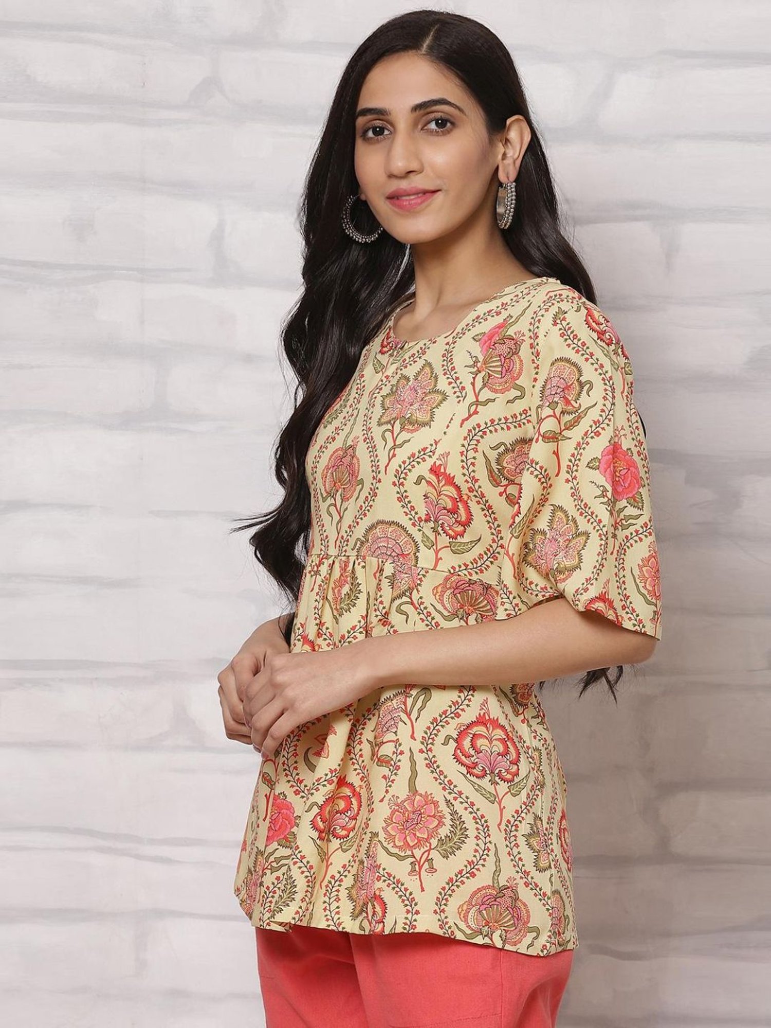 Rangriti Yellow Printed Top