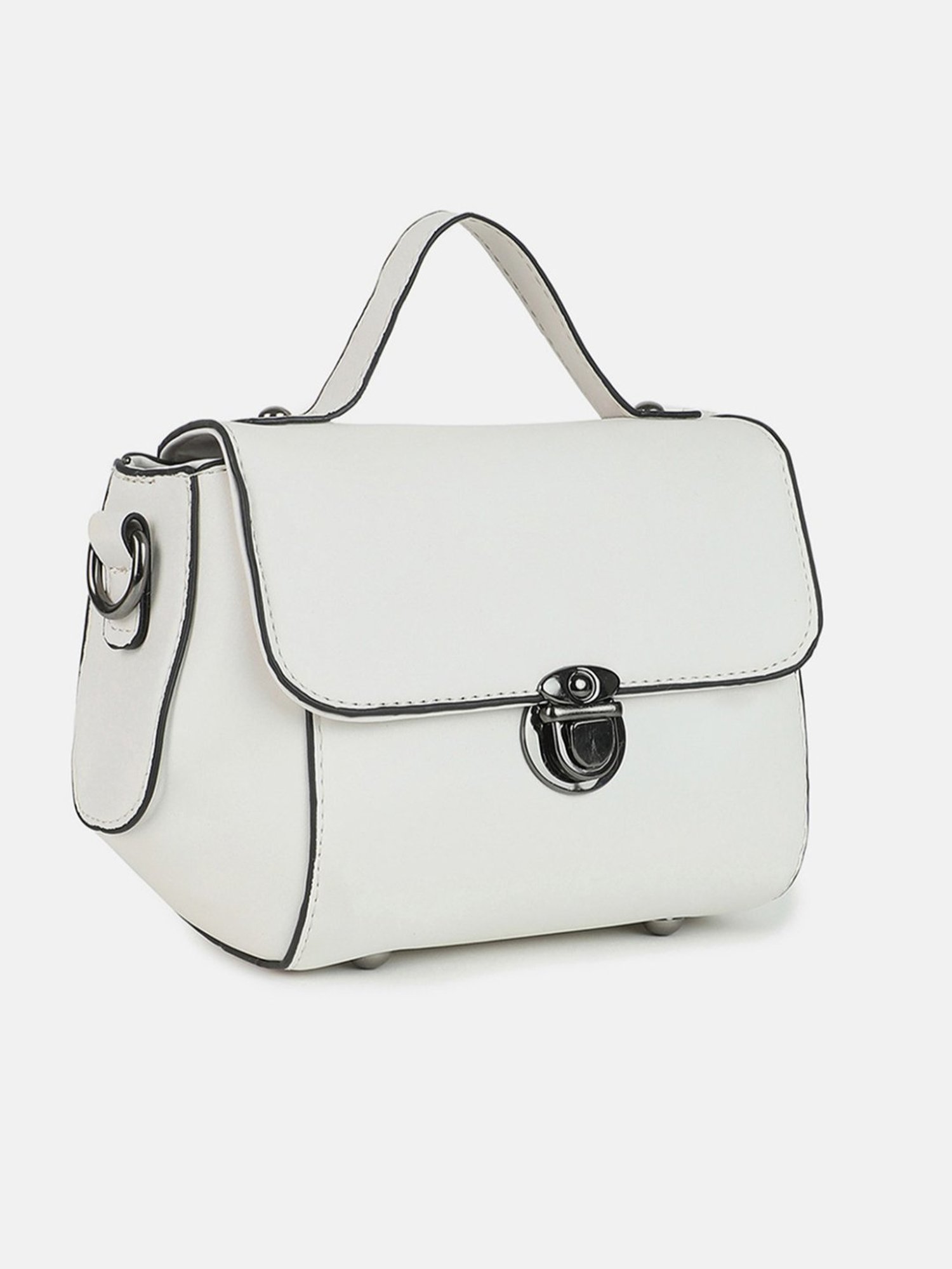 HauteSauce White Medium Handheld Handbag