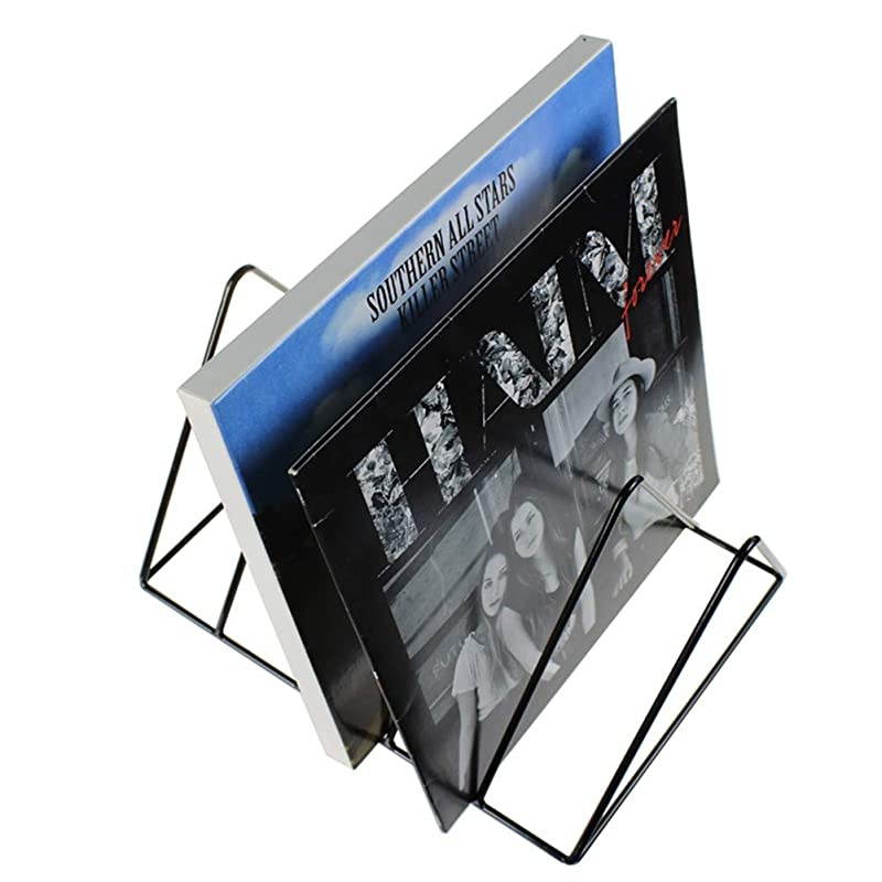 Vinyl Record Storage Holder Stand Premium Vinyl Coated Metal Wire Rack Holds up to 50 Album Lps Simple Functional and Contemporary Display Concept Design for 12 inch Records