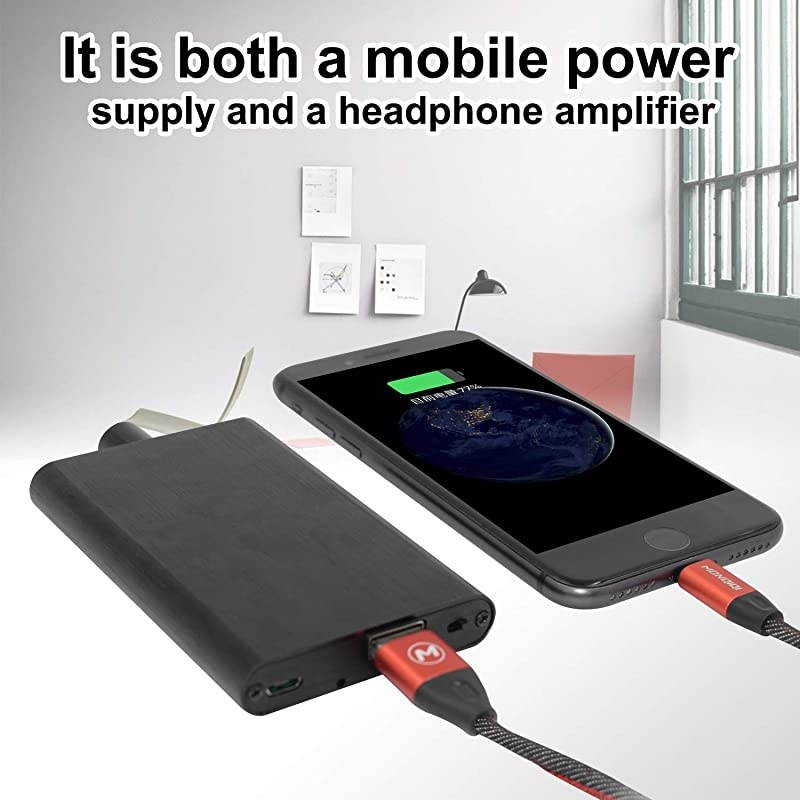 Headphone Amplifier Portable Headphone Amp 3.5mm Stereo Audio Input Out Buit-in Power Bank 3000mAh(3v) for iPhone6, iPod, iPad, MP3, MP4, Computer, etc.