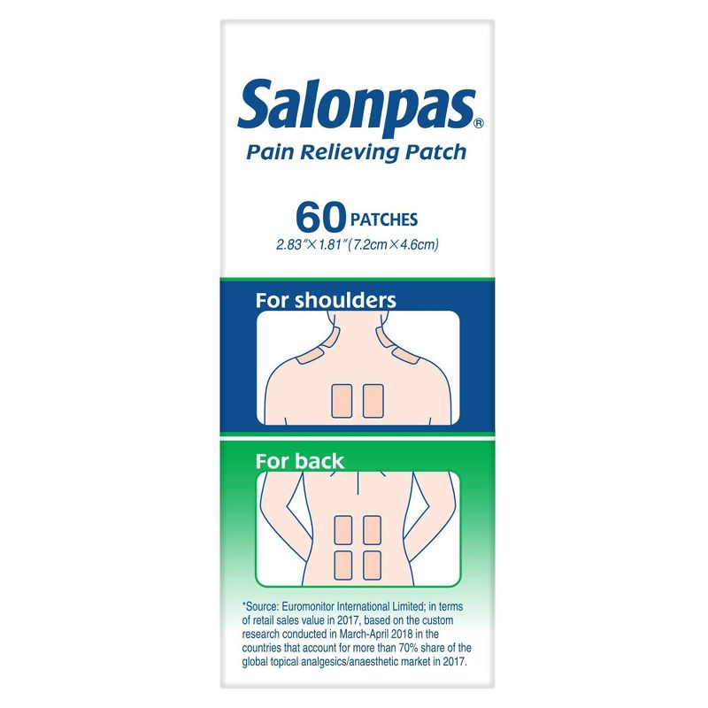 Salonpas 20% Larger Pain Relieving Patch - 60ct