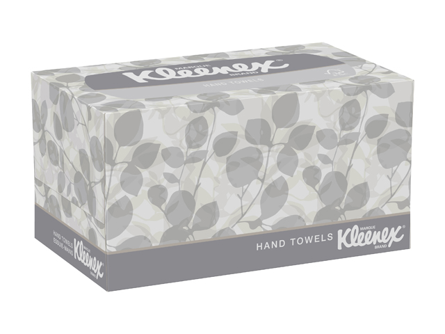 Kleenex Hand Towels with Premium Absorbency Pockets (01701), Hygienic Countertop Pop-Up Box, White, 120 Sheets / Carton, 18 Cartons / Case