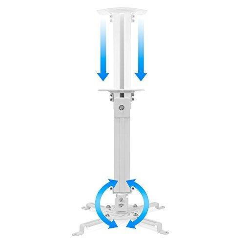 Mount Factory Universal Extendable Ceiling Projector Mount Adjustable Height - White