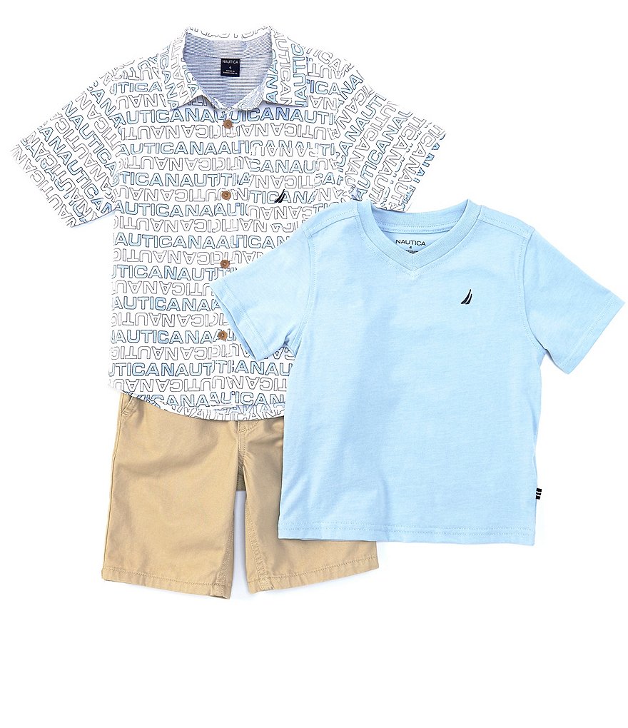 Kinetic by Class Club Little Boys 2T-7 Short-Sleeve Play Hard Performance Tee and Shorts Set