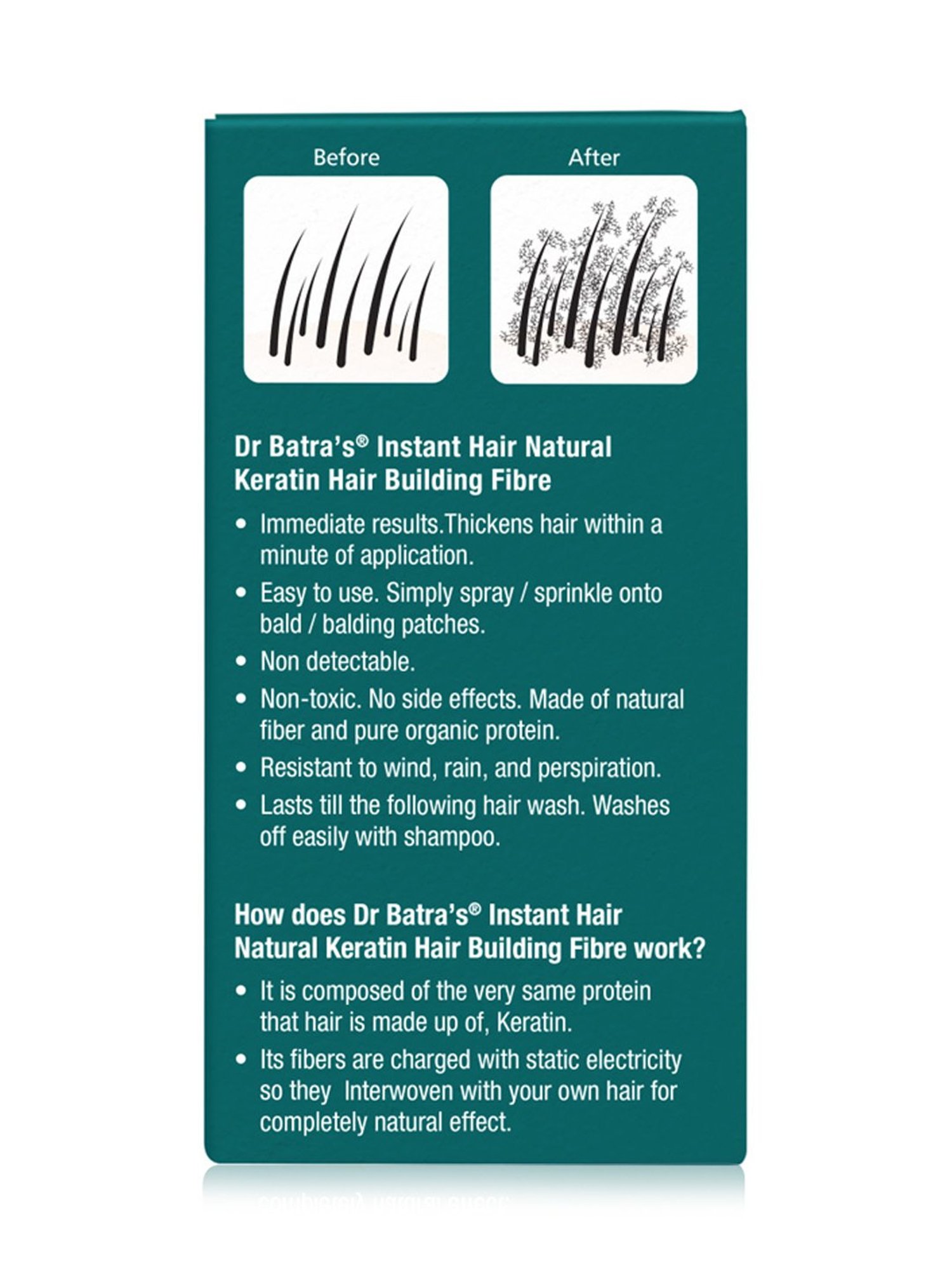 Dr. Batra's Instant Hair Natural Keratin Hair Building Fibre Dark Brown - 12 gm Each (Pack of 2)