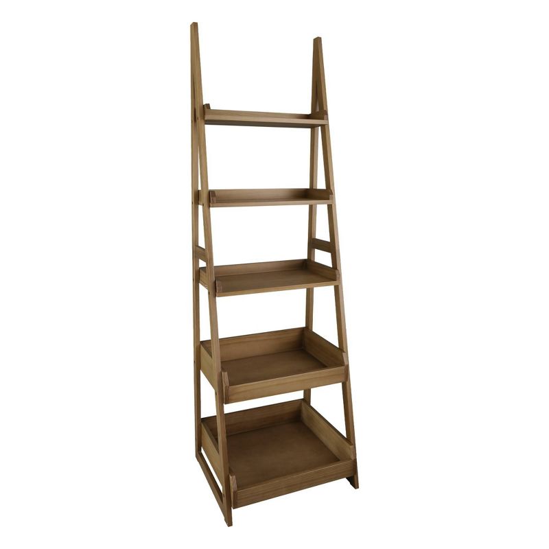 74" 5 Shelf Ladder Bookcase Alpine Gray - Flora Home