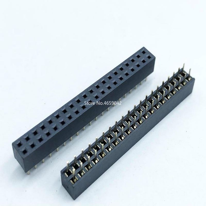 10PCS 2x20Pin Double row Straight Female Pin Header 2.54MM Pitch Strip Connector Socket 2*20 20p 20PIN 20 Pin For PCB Board