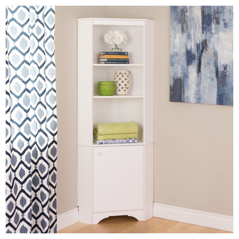 Elite Tall 1 - Door Corner Storage Cabinet - White - Prepac