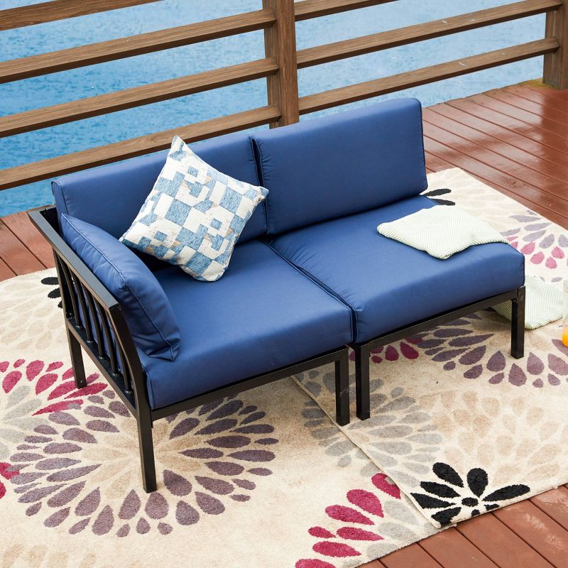 Corner Armless Patio Loveseat - Patio Festival